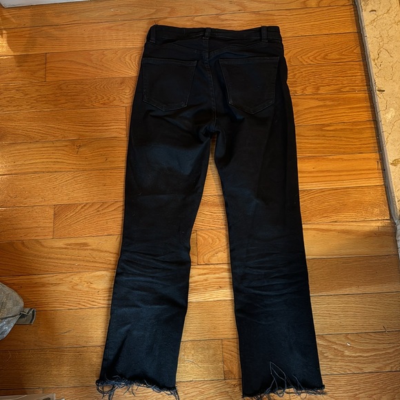 Zara Flared Crop High Waist TRF Jeans - Black Size 0 - Picture 3 of 4